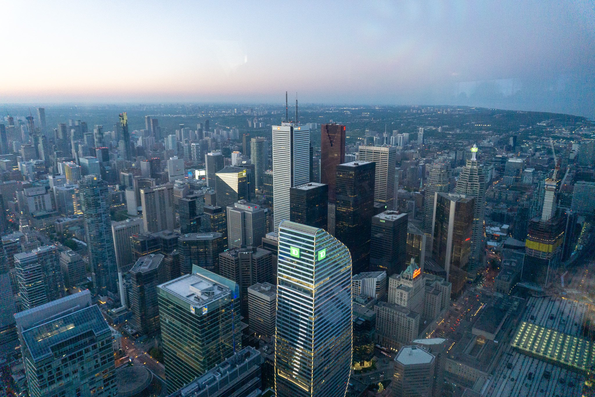 The Toronto skyline as seen from the CN Tower